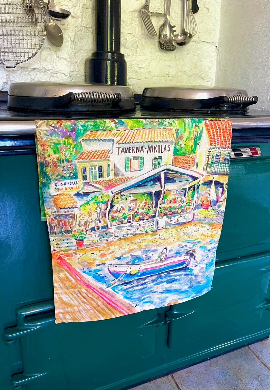 Taverna Nikolas Tea Towel