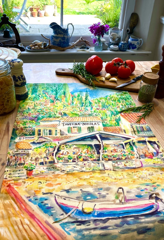 Taverna Nikolas Tea Towel