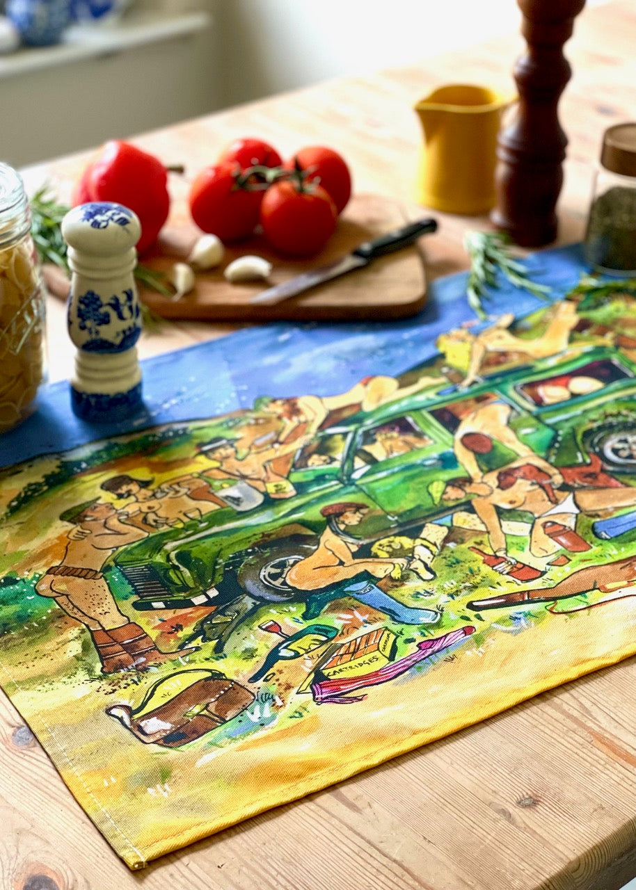 Weekend Carnage in the Cotswolds Tea Towel