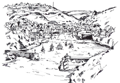 Port Isaac Line Drawing
