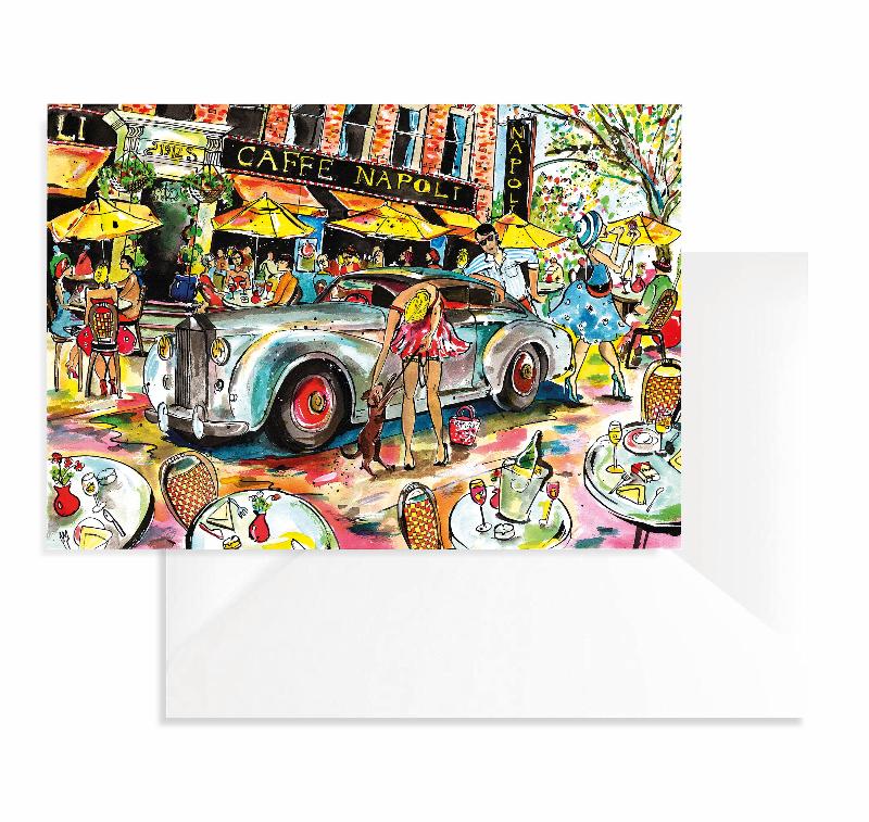 Naughty Car Greetings Cards x8 (A5)