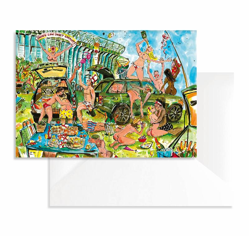 Naughty Car Greetings Cards x8 (A5)