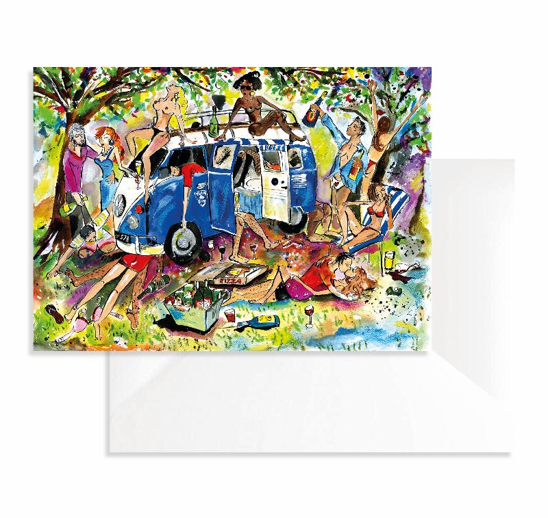 Naughty Car Greetings Cards x8 (A5)