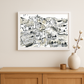 Port Isaac in black ink